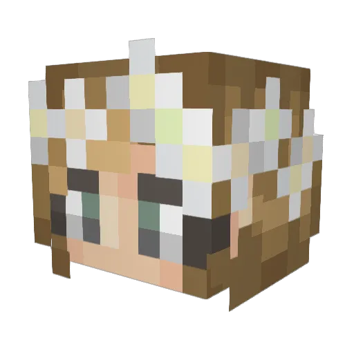 LiskaRaposa Minecraft avatar head, 3D render