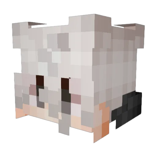 Lispix Minecraft avatar head, 3D render