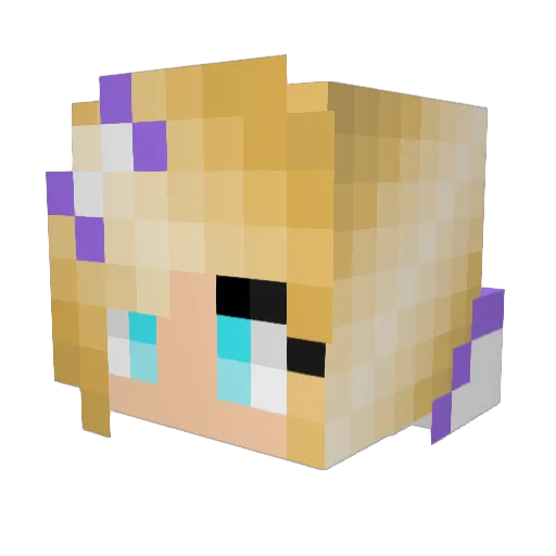Lissie Minecraft avatar head, 3D render
