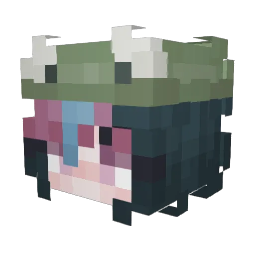 Listern Minecraft avatar head, 3D render