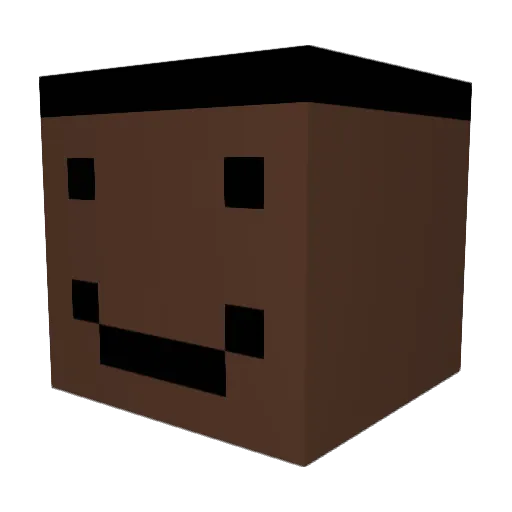 Listic Minecraft avatar head, 3D render