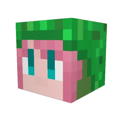 Listies Minecraft avatar head, 3D render