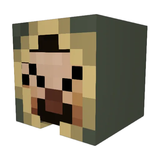 Lit_Marshall Minecraft avatar head, 3D render