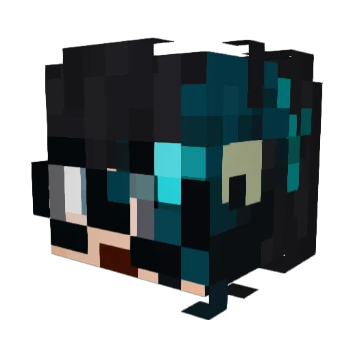 LiteraGame Minecraft avatar head, 3D render