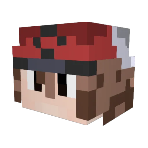 LiteralSteam Minecraft avatar head, 3D render