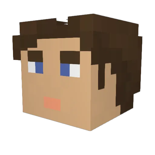 LiteralTester Minecraft avatar head, 3D render
