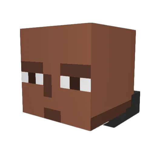 LiterallyBald Minecraft avatar head, 3D render
