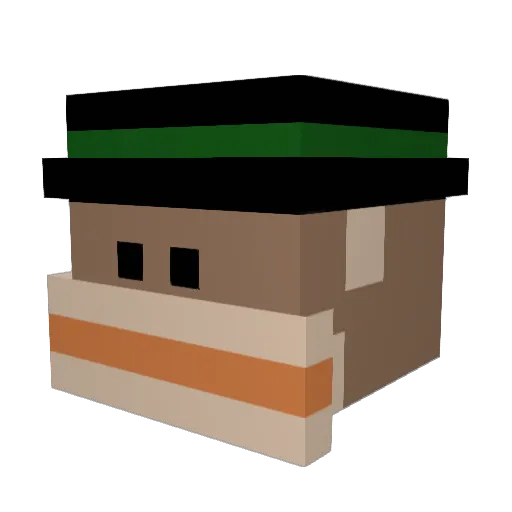 Literally_brik Minecraft avatar head, 3D render