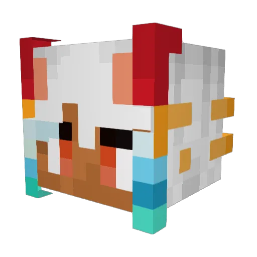 LiterateMess Minecraft avatar head, 3D render