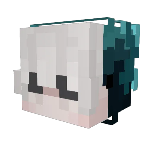 Literka Minecraft avatar head, 3D render