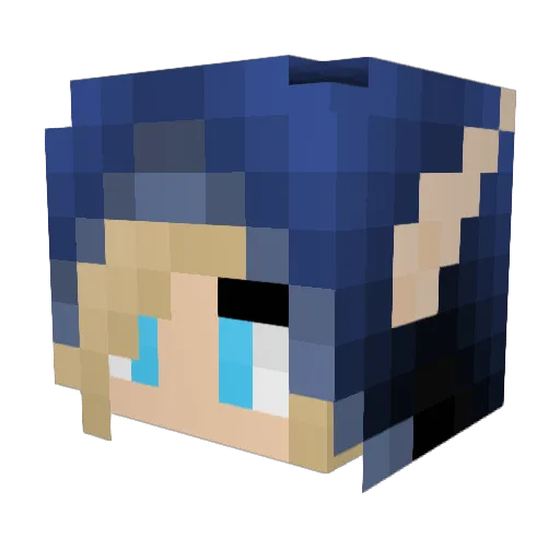 Lithelle Minecraft avatar head, 3D render