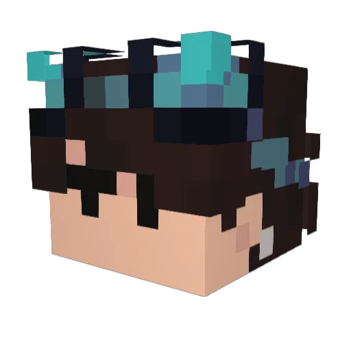 Lithout Minecraft avatar head, 3D render