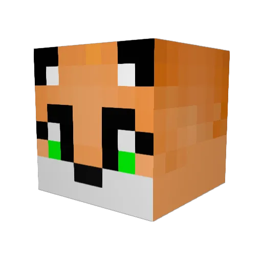 LitlFox Minecraft avatar head, 3D render