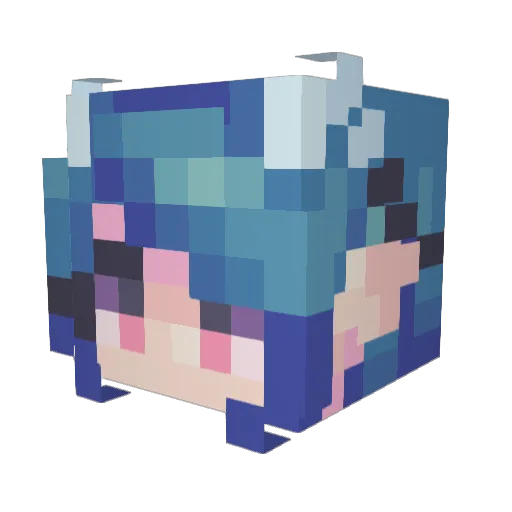 Litschi Minecraft avatar head, 3D render