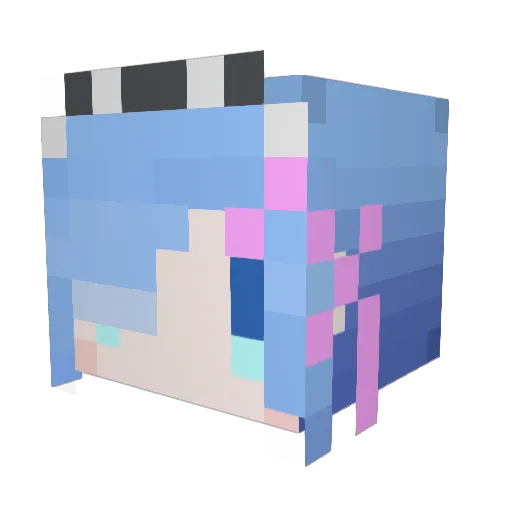 Litt1eGirl Minecraft avatar head, 3D render