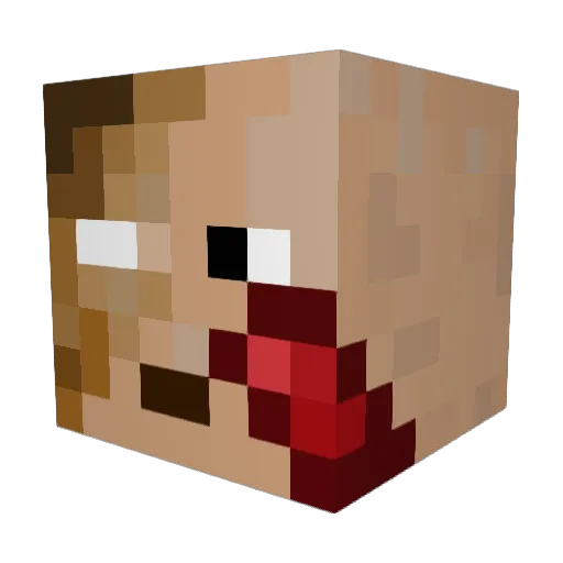 LittleBigP Minecraft avatar head, 3D render