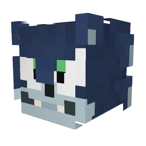 LittleBobi Minecraft avatar head, 3D render