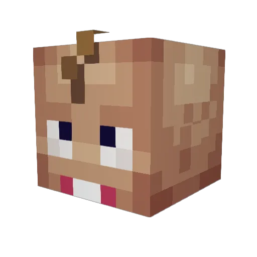 LittleBoey Minecraft avatar head, 3D render
