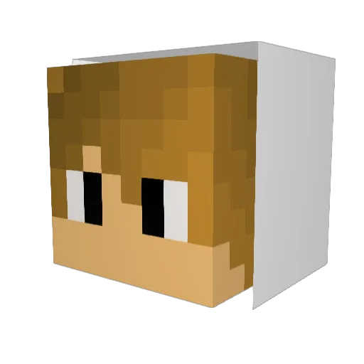 LittleChaCha Minecraft avatar head, 3D render