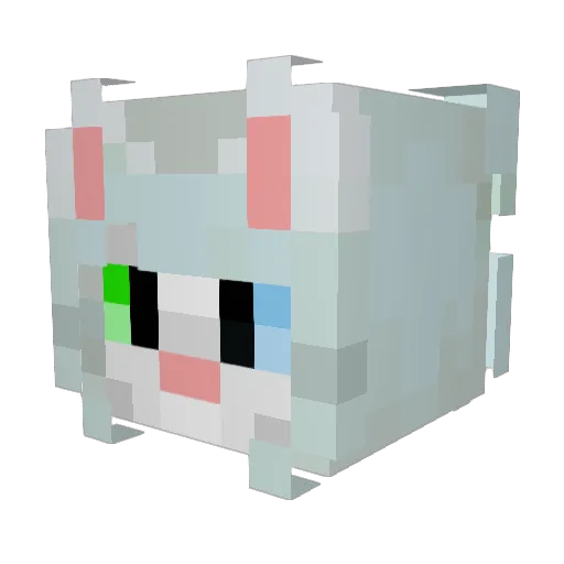 LittleComa Minecraft avatar head, 3D render