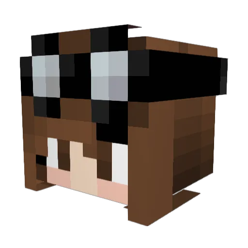 LittleFemale Minecraft avatar head, 3D render