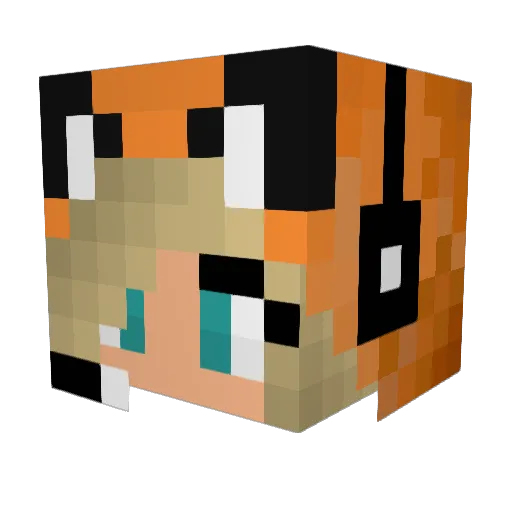 LittleFluffyFoxy Minecraft avatar head, 3D render