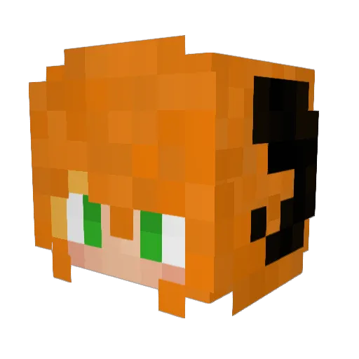 LittleGemi Minecraft avatar head, 3D render