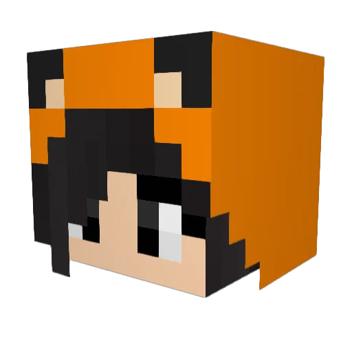 LittleIrisLi Minecraft avatar head, 3D render