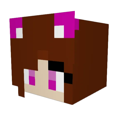 LittleKittie Minecraft avatar head, 3D render