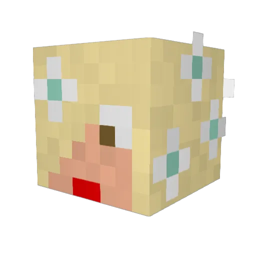 LittleLara Minecraft avatar head, 3D render