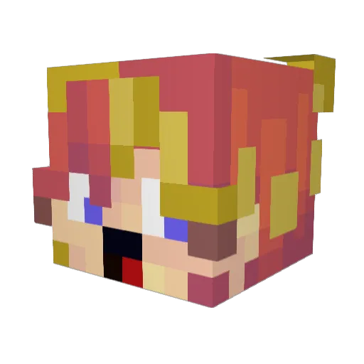 LittleLettie Minecraft avatar head, 3D render