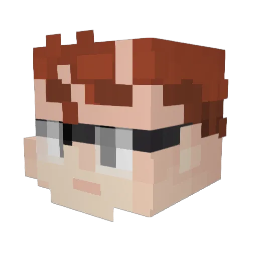 LittleLewn Minecraft avatar head, 3D render