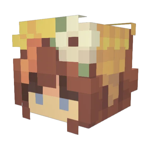 LittleMissPluto Minecraft avatar head, 3D render