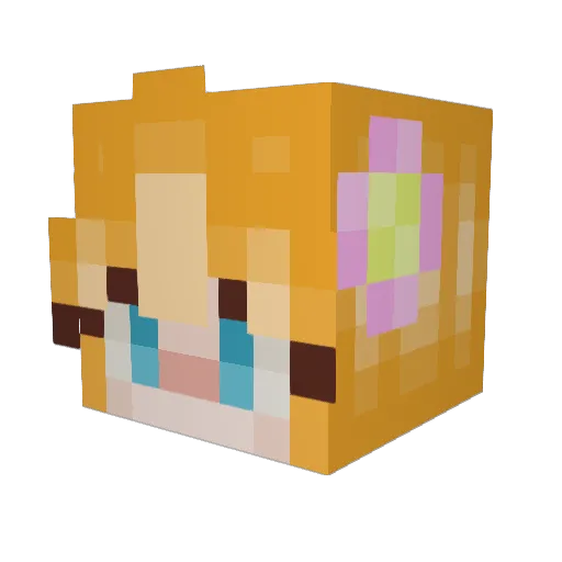 LittleMissSqueak Minecraft avatar head, 3D render