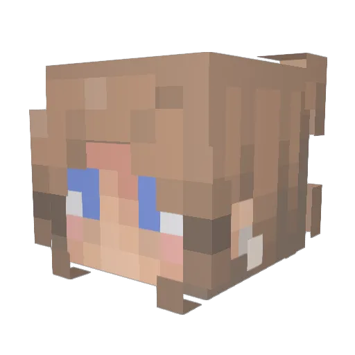 LittleMisses Minecraft avatar head, 3D render