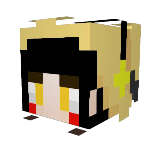 LittleNuni Minecraft avatar head, 3D render