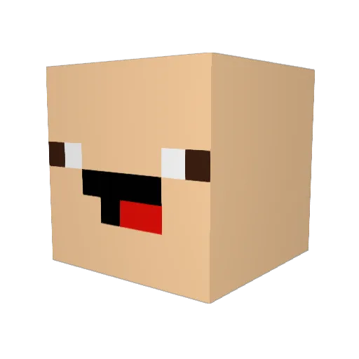 LittleObeto Minecraft avatar head, 3D render