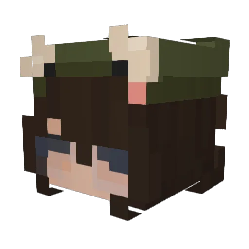 LittlePotato Minecraft avatar head, 3D render