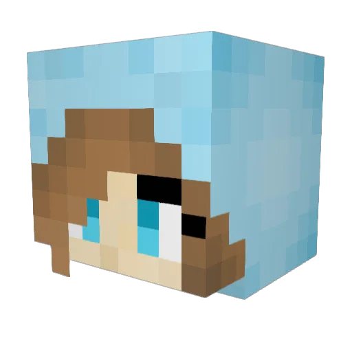 LittleRaverGirl Minecraft avatar head, 3D render