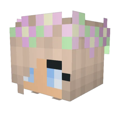 LittleRuby666 Minecraft avatar head, 3D render