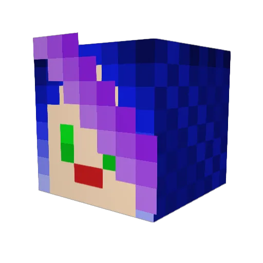 LittleSecret4 Minecraft avatar head, 3D render