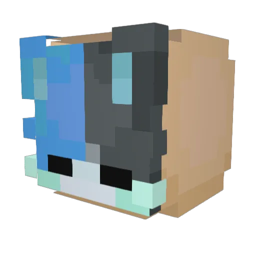 LittleSisssy Minecraft avatar head, 3D render