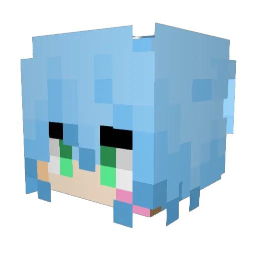 Little_Azul Minecraft avatar head, 3D render