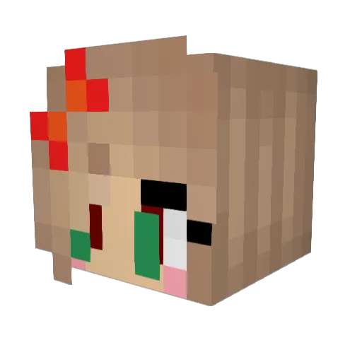 Little_Milly_ Minecraft avatar head, 3D render