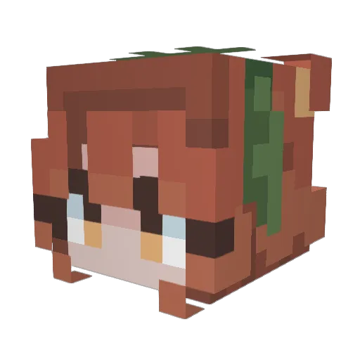 Little_Red19_ Minecraft avatar head, 3D render