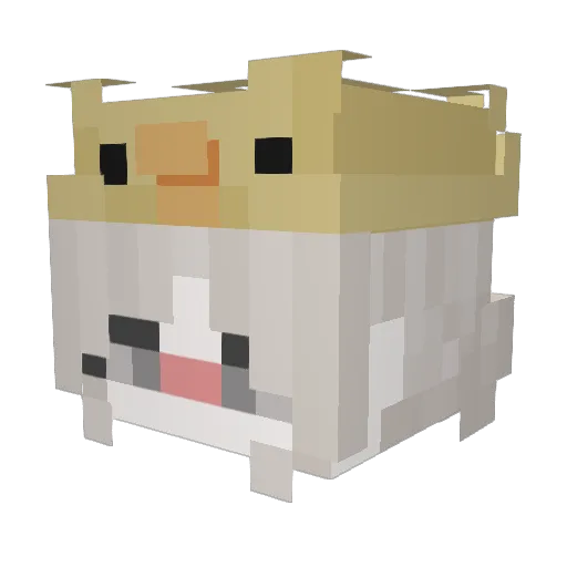Littlefox13 Minecraft avatar head, 3D render