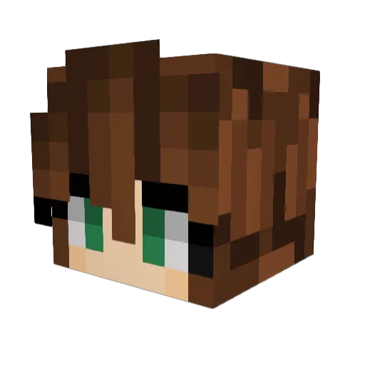 Littlejellytot Minecraft avatar head, 3D render