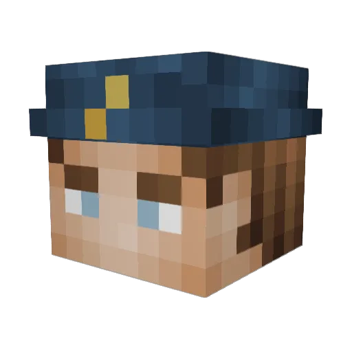 Littlelobstr Minecraft avatar head, 3D render