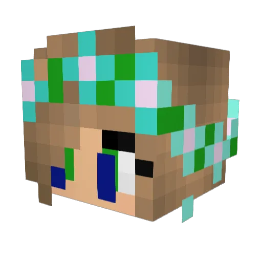 Littlepea13 Minecraft avatar head, 3D render