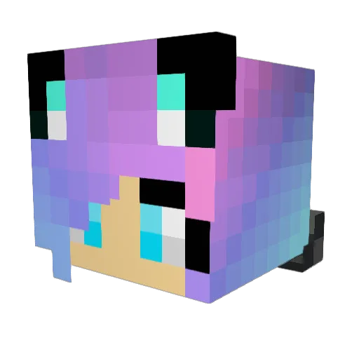 Littlewolfgem Minecraft avatar head, 3D render